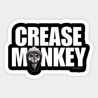 Crease Monkey - funny ice hockey goalie Sticker